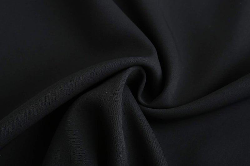 TASAMO Women's Casual Round Neck Basic Pleated Top Cap Sleeve Curved Keyhole Back Chiffon Blouse (Large, Black) - Image 5